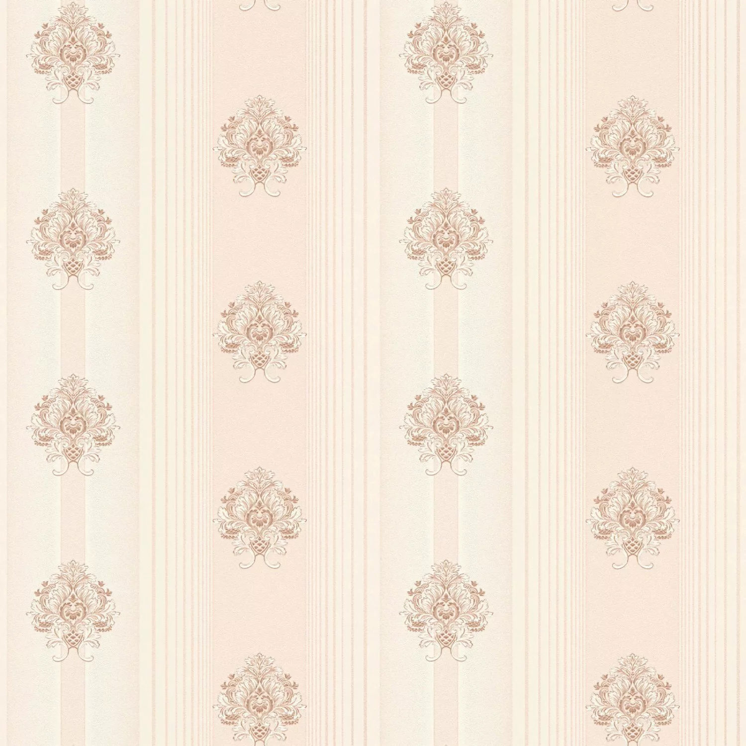 Bricoflor Rosa Barocktapete Elegant Ornament Tapete in Creme Hellrosa Ideal günstig online kaufen