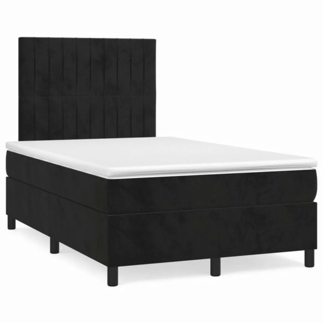 furnicato Bett Boxspringbett mit Matratze Schwarz 120x200 cm Samt (1-tlg) günstig online kaufen