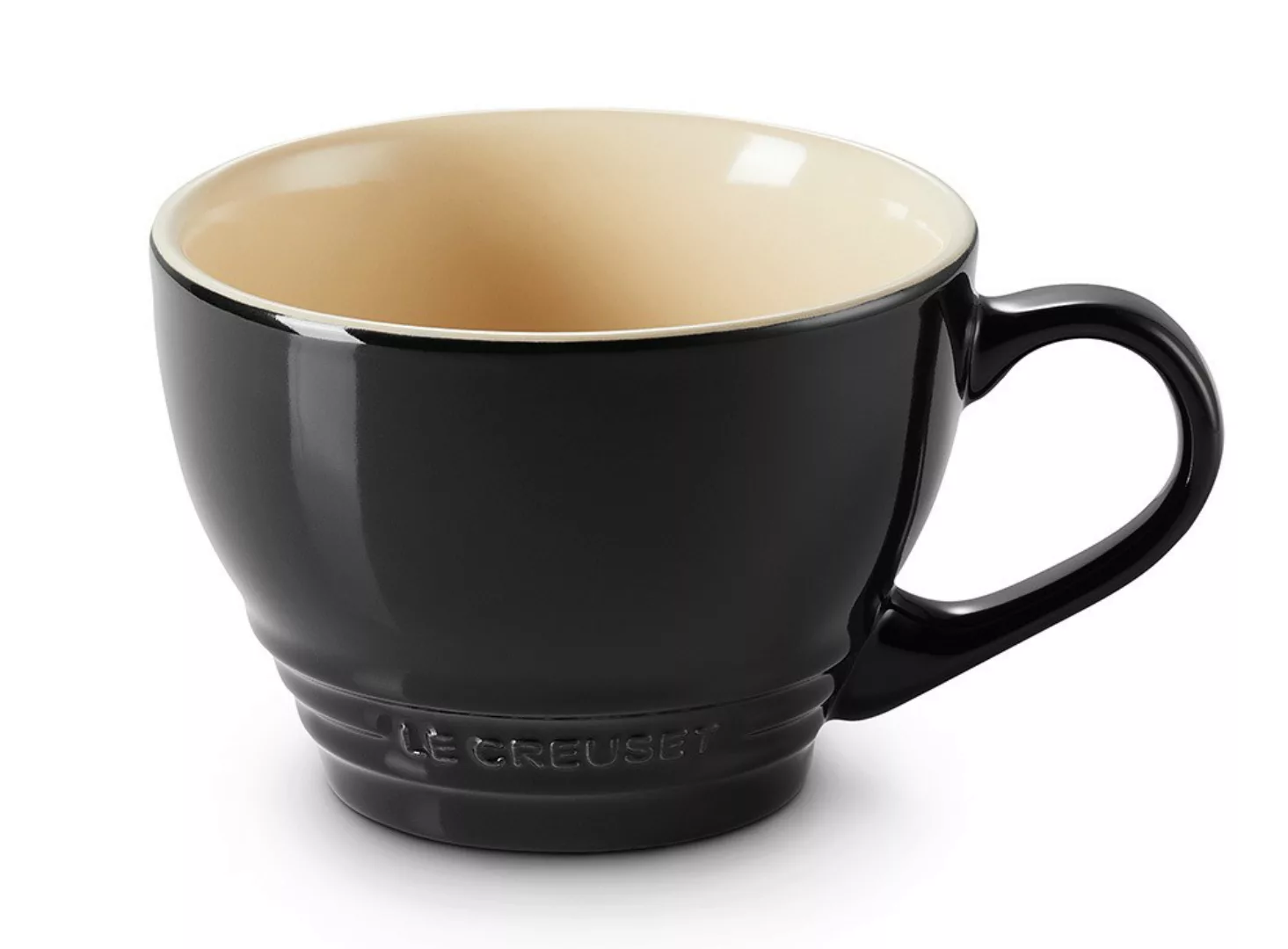 Le Creuset Cappuccino Tasse Steinzeug Schwarz Glänzend 400ml günstig online kaufen