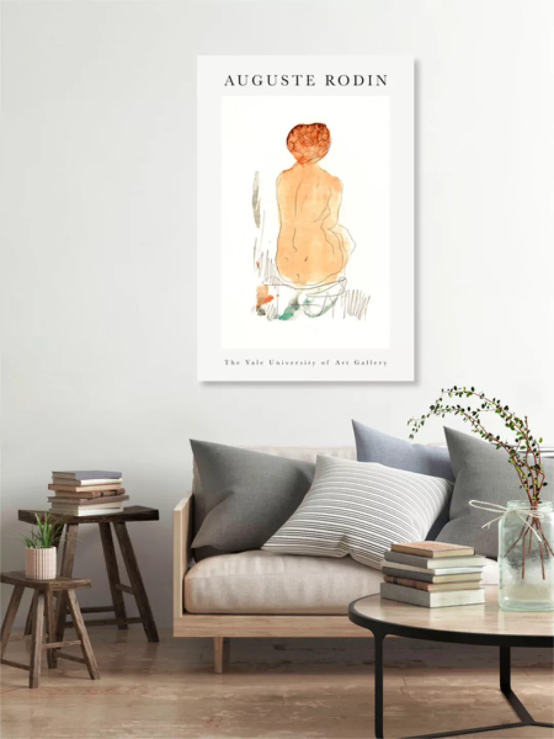 Poster / Leinwandbild - Seated Nude, Seen From The Back Von Auguste Rodin günstig online kaufen