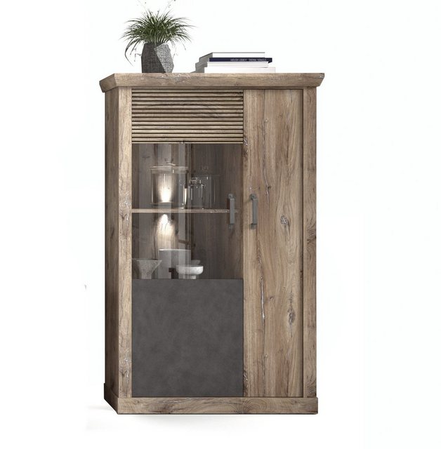 freiraum Vitrine PORTUM 042 Kleinevitrine (BxHxT: 106,3x173,7x40 cm) in Dek günstig online kaufen