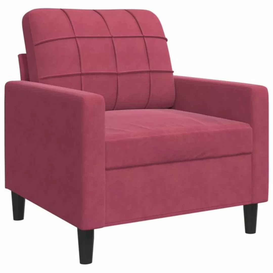 vidaXL Sofa Sofa/ 2-Sitzer/ 3-Sitzer Samt, 60 cm, Rot günstig online kaufen