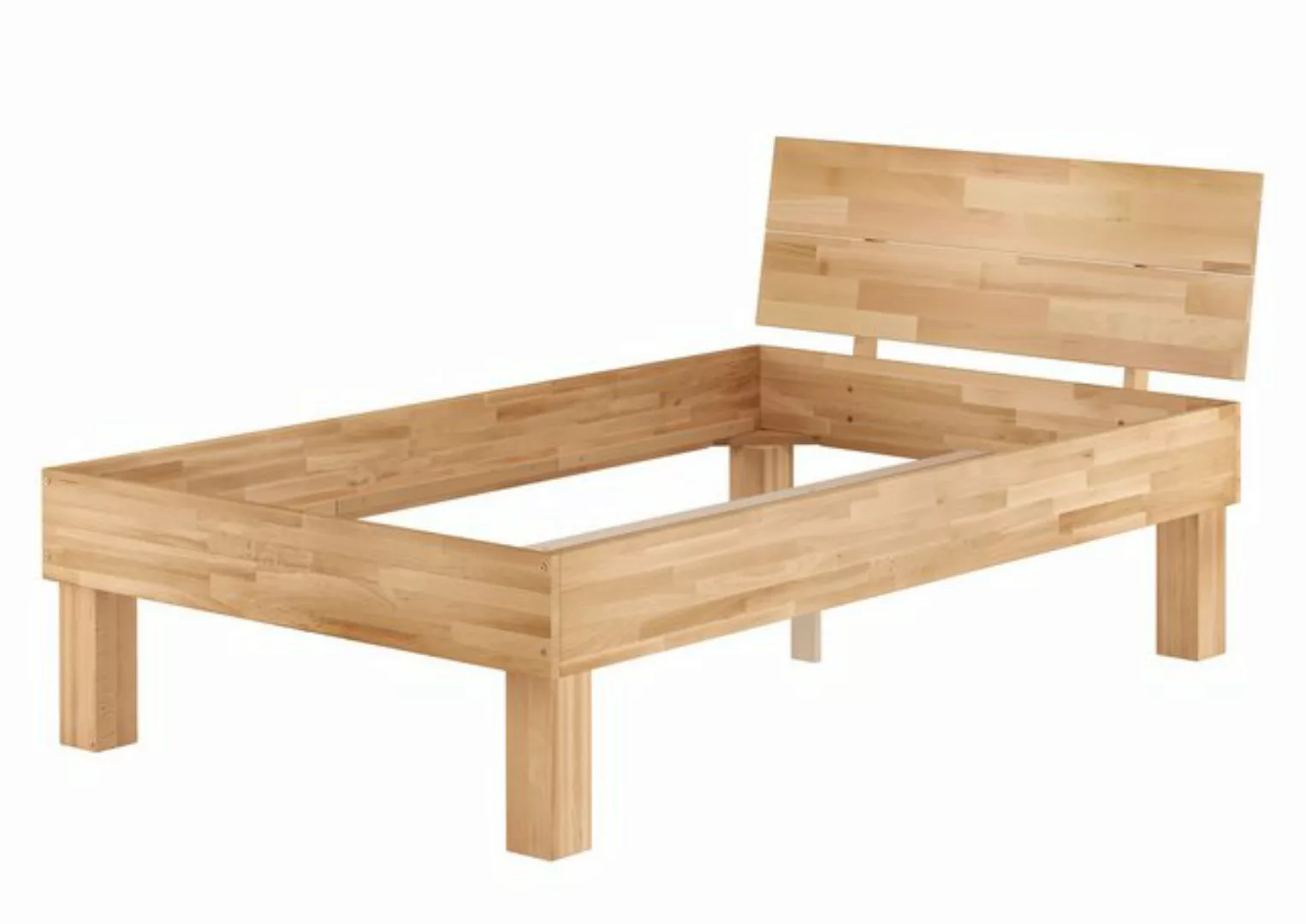 ERST-HOLZ Bett Hohes Bettgestell für Übergröße 120x220 Buche massiv, Buchef günstig online kaufen