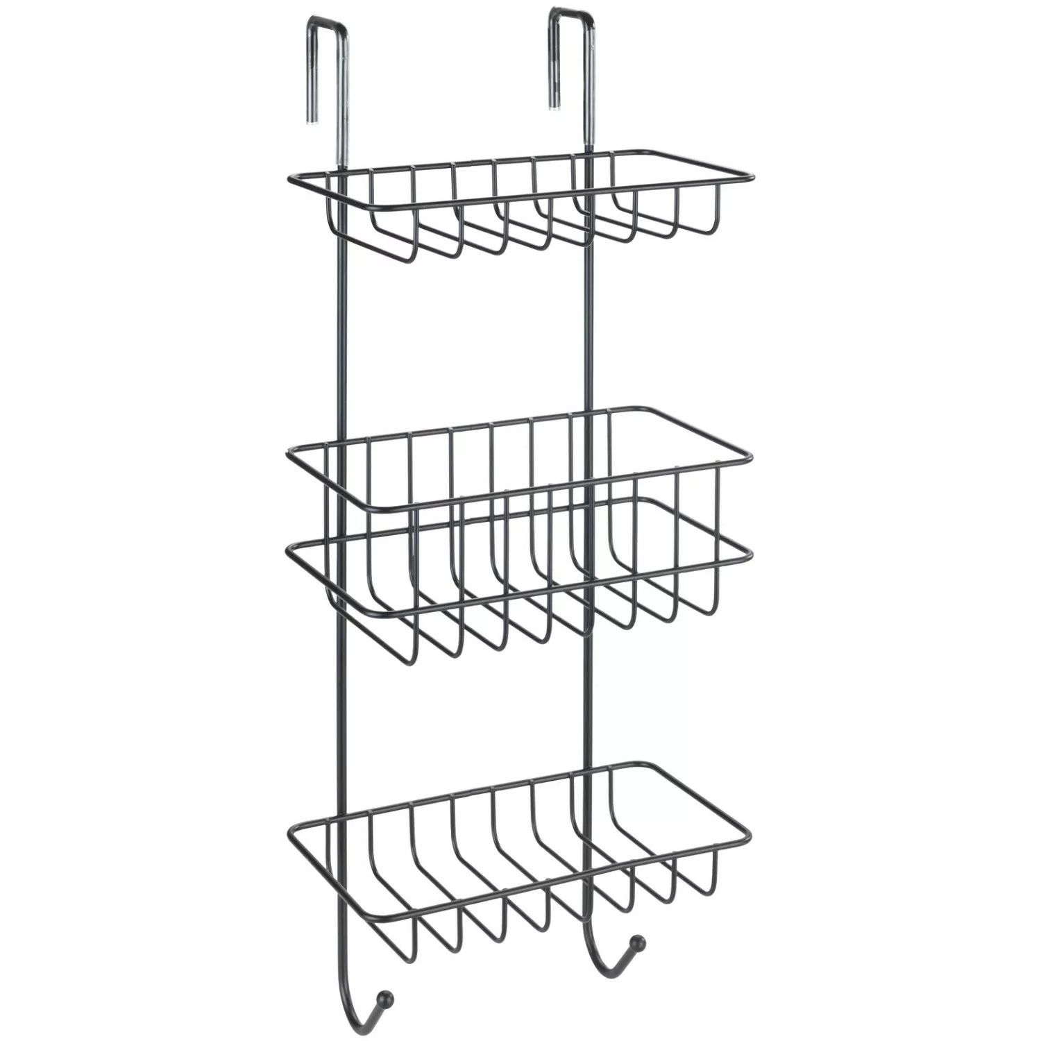 WENKO Duschregal "Revigo", mit 3 Ablagen, aus schwarz lackiertem Stahl günstig online kaufen