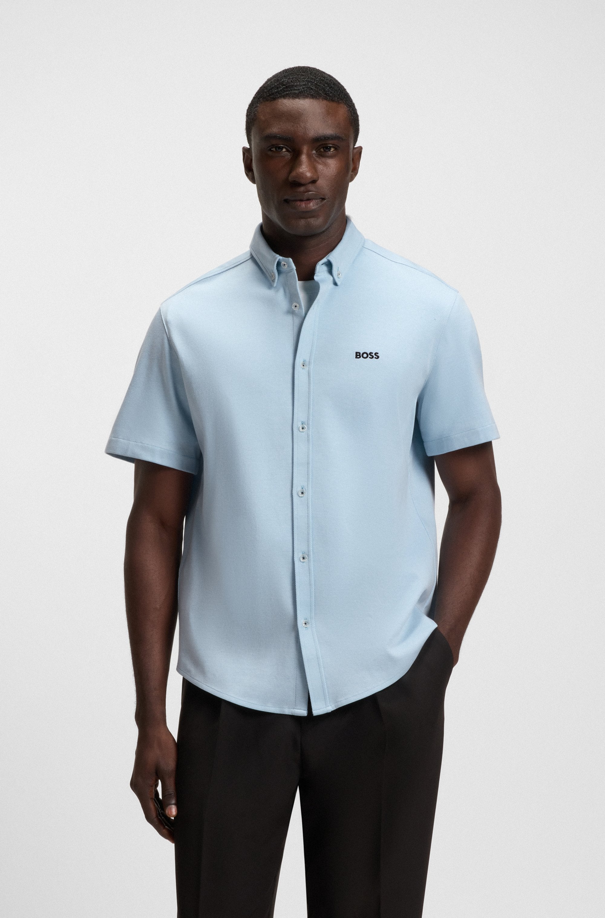 BOSS GREEN Kurzarmhemd "B Motion S", softe Baumwolle, Vier-Wege-Stretch, kn günstig online kaufen