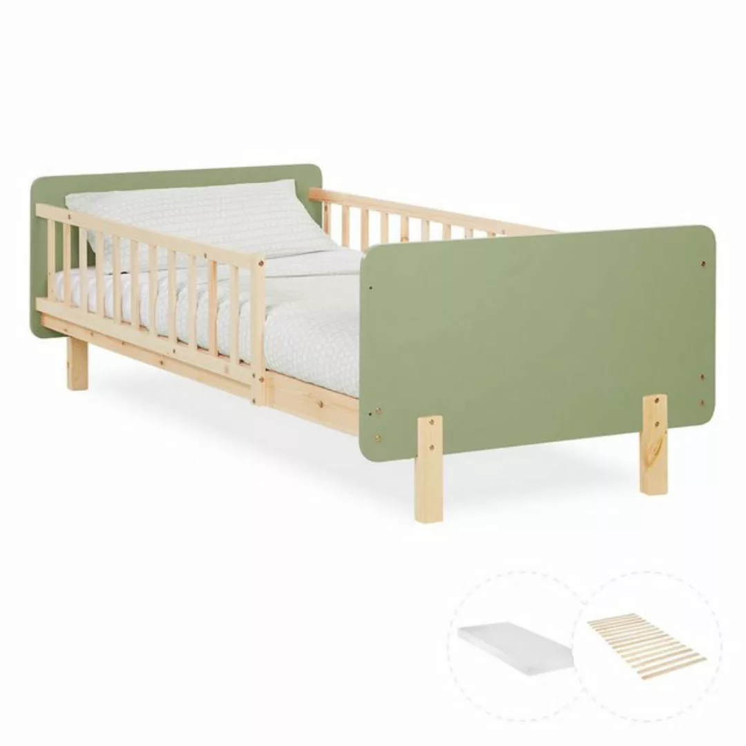 Homestyle4u Holzbett Kinderbett 90x200 cm Einzelbett Gitterbett mit Rausfal günstig online kaufen