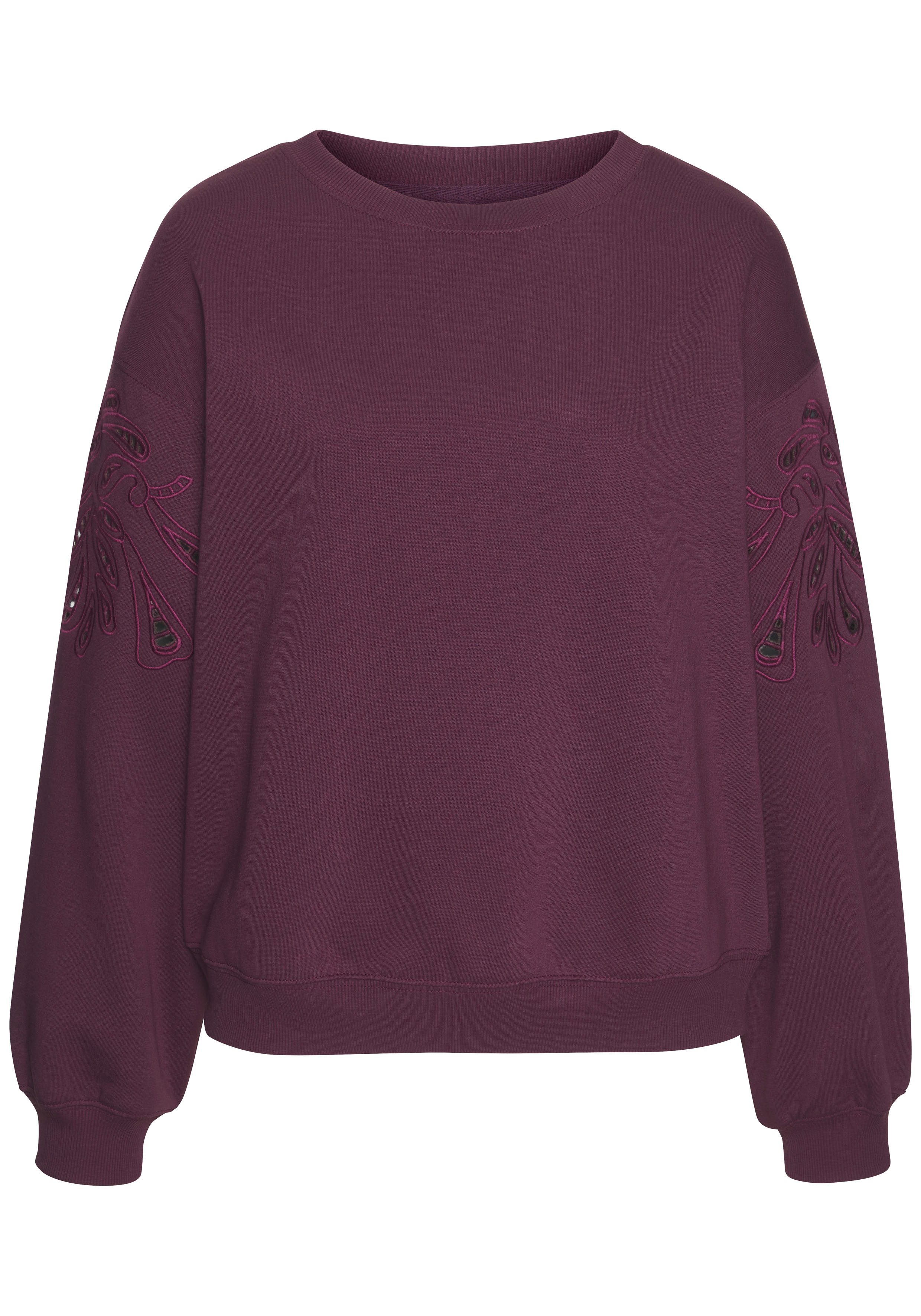 Vivance Sweatshirt, mit Lochstickerei, weicher Baumwoll-Mix günstig online kaufen