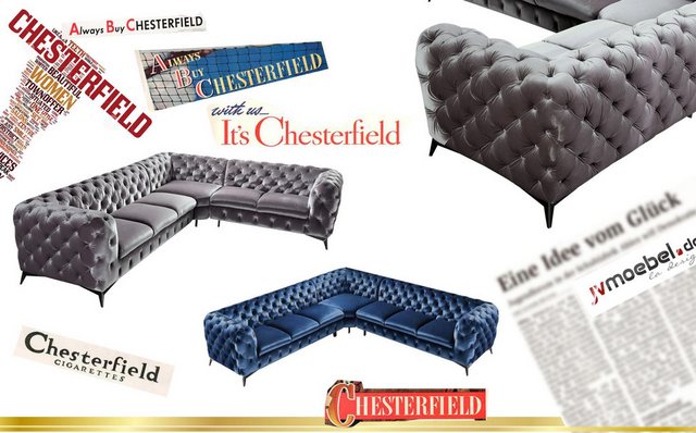 Xlmoebel Ecksofa Chesterfield Ecksofa in elegantem Design aus Samtstoff für günstig online kaufen