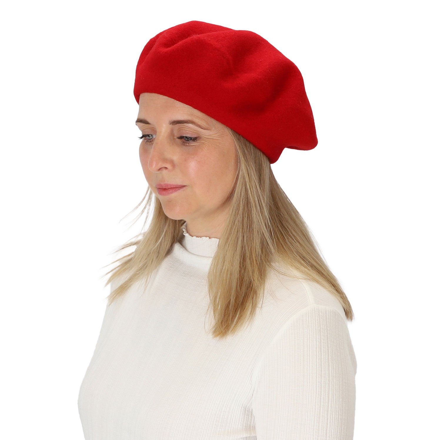 halsüberkopf Accessoires Baskenmütze Filzbaske aus reinem günstig online kaufen