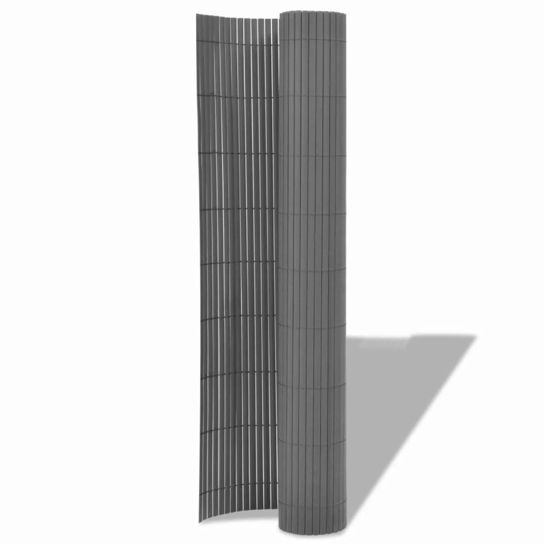 Gartenzaun Doppelseitig Pvc 90 X 500 Cm Grau günstig online kaufen