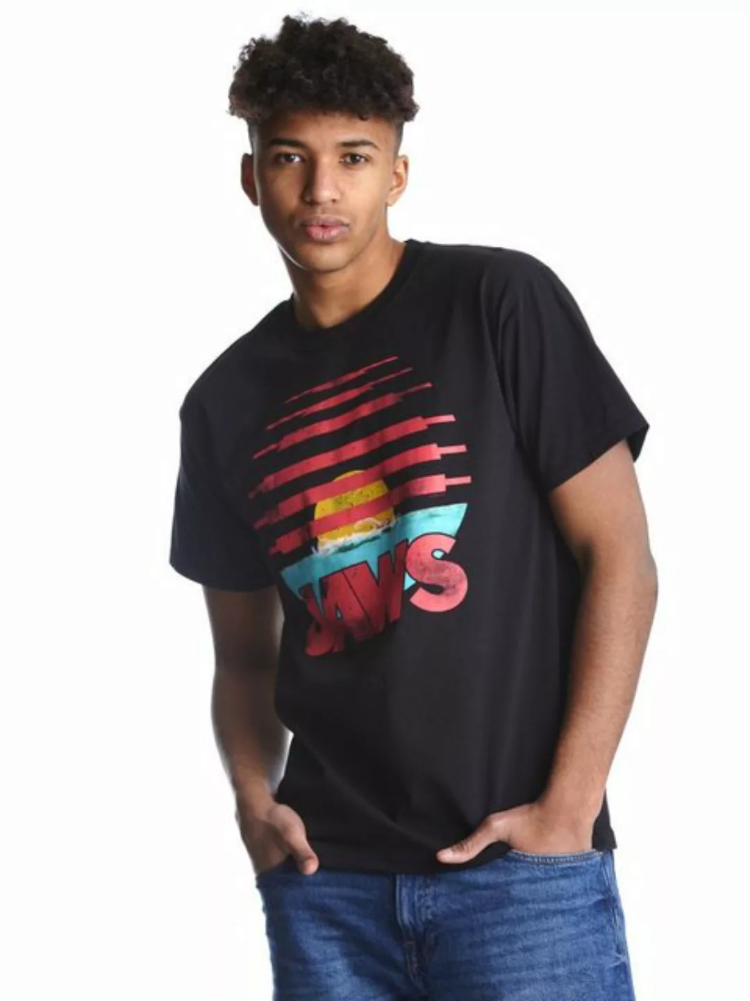 Der weisse Hai Swim Herren T-Shirt schwarz günstig online kaufen