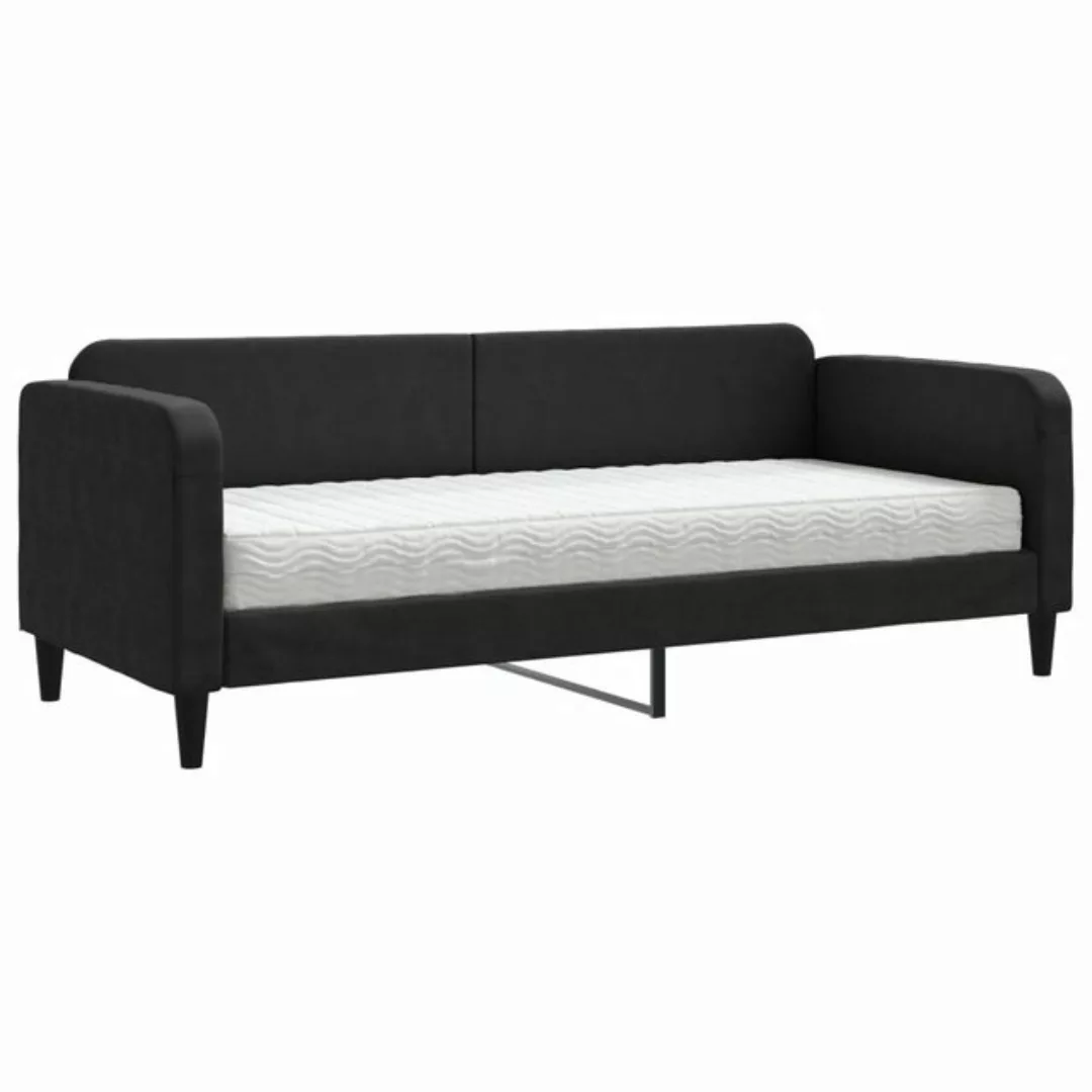 vidaXL Gästebett Gästebett Tagesbett mit Matratze Schwarz 80x200 cm Stoff B günstig online kaufen