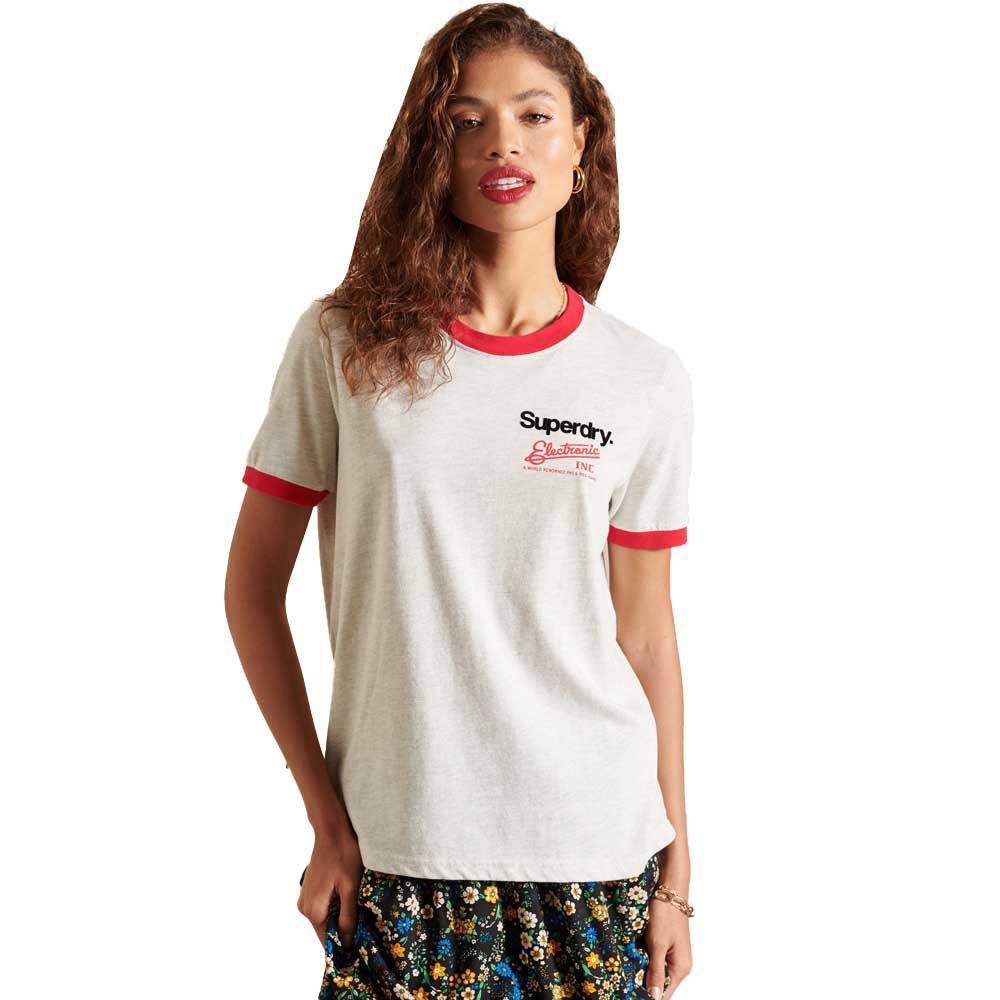 Superdry Core Logo Ac Ringer Kurzärmeliges T-shirt M Oatmeal günstig online kaufen