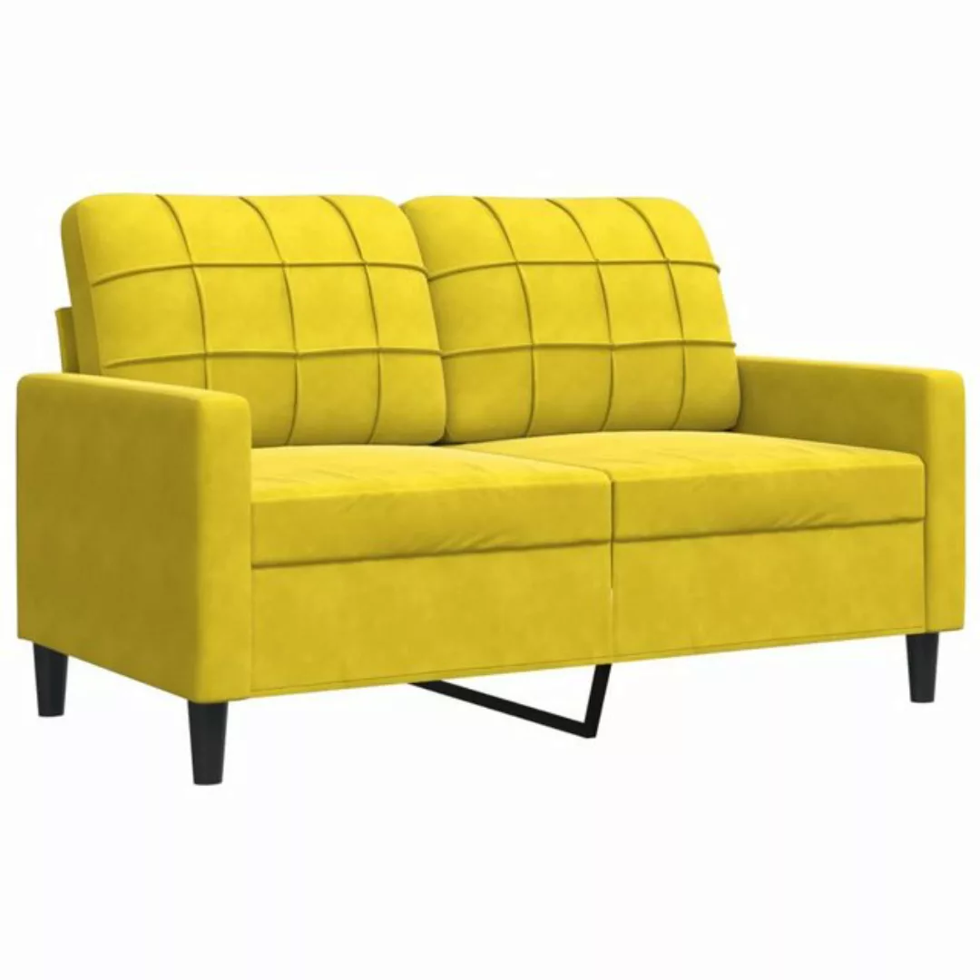 vidaXL Sofa Sofa/ 2-Sitzer/ 3-Sitzer Samt, 120 cm, Gelb günstig online kaufen