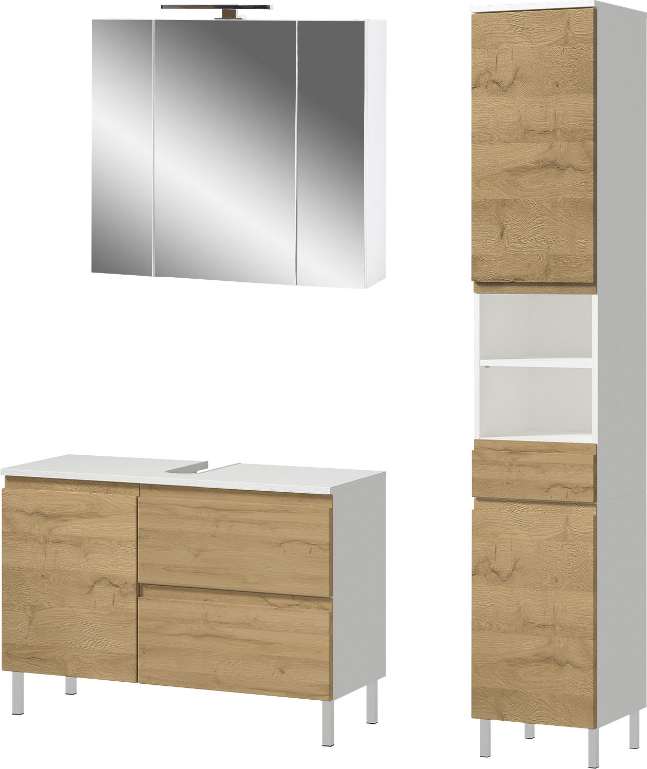 GERMANIA Badmöbel-Set "Torrance", (3 St.), Waschbecken-Unterschrank, Spiege günstig online kaufen