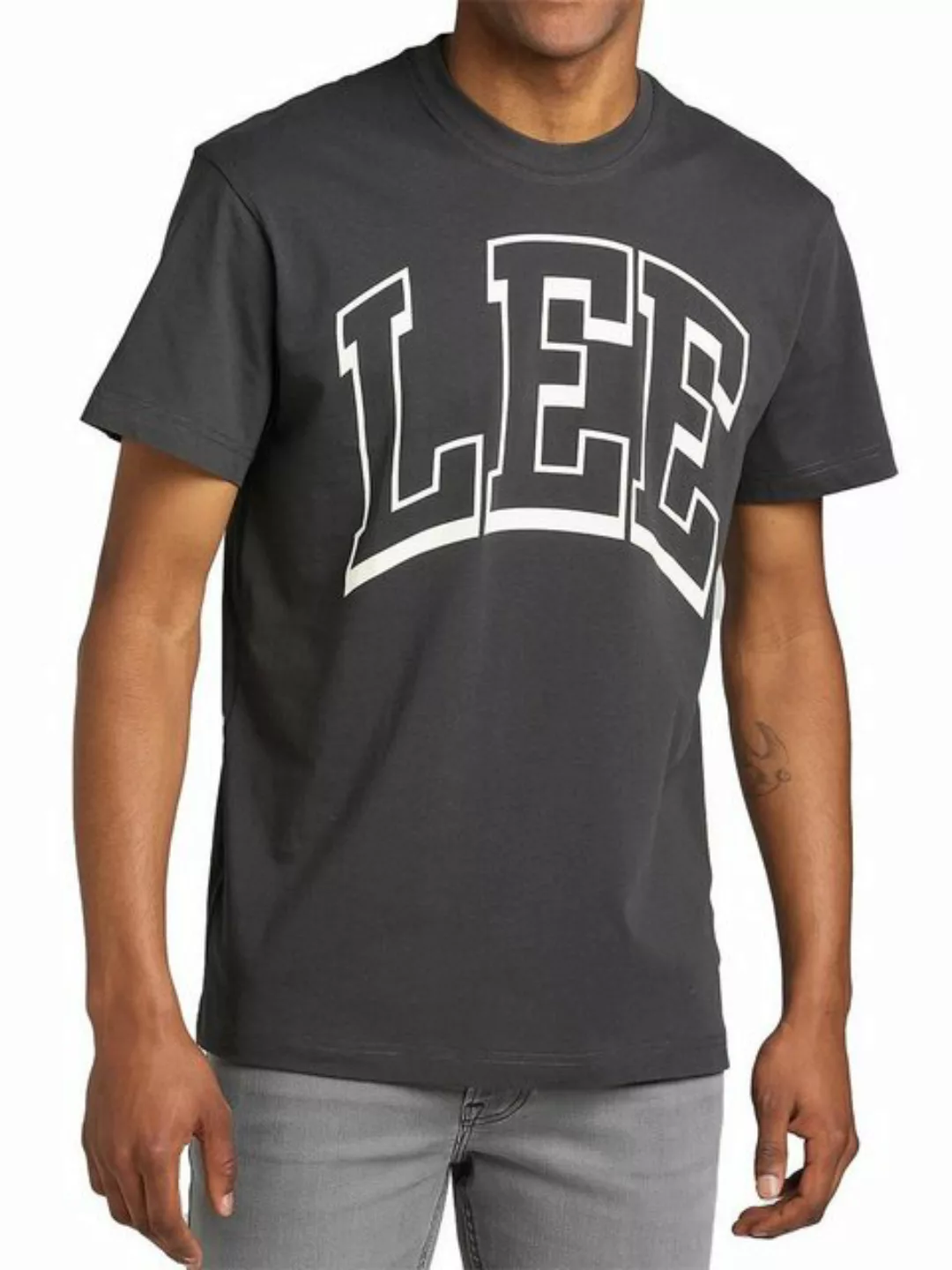 Lee® Rundhalsshirt Logo Relaxed Fit - Varsity Tee Washed Black günstig online kaufen