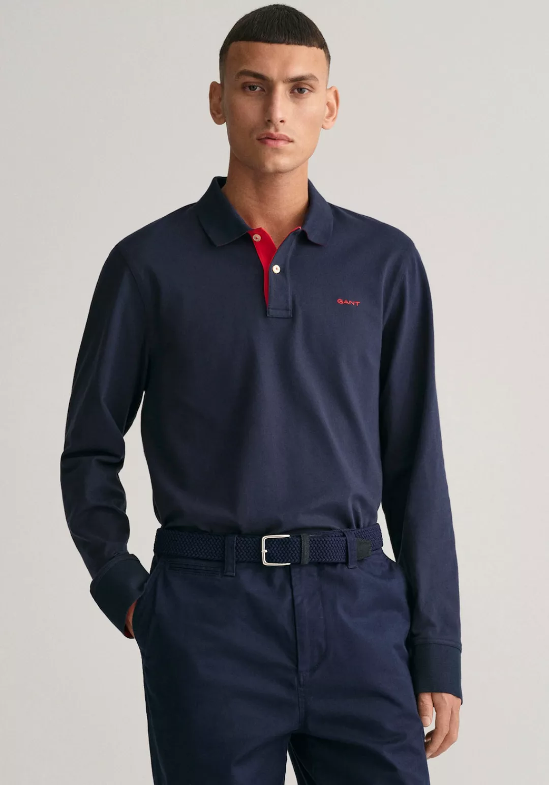 Gant Poloshirt "REG CONTRAST PIQUE LS RUGGER", mit kontrastfarbenen Einsätz günstig online kaufen