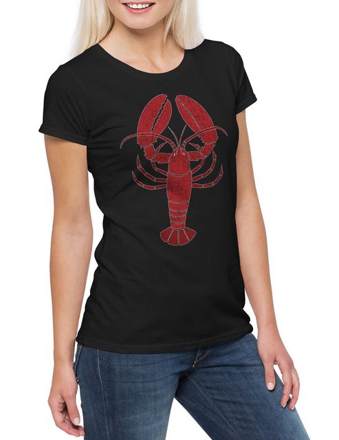 Urban Backwoods Print-Shirt Lobster Damen T-Shirt Hummer Krebs Garnele Amer günstig online kaufen