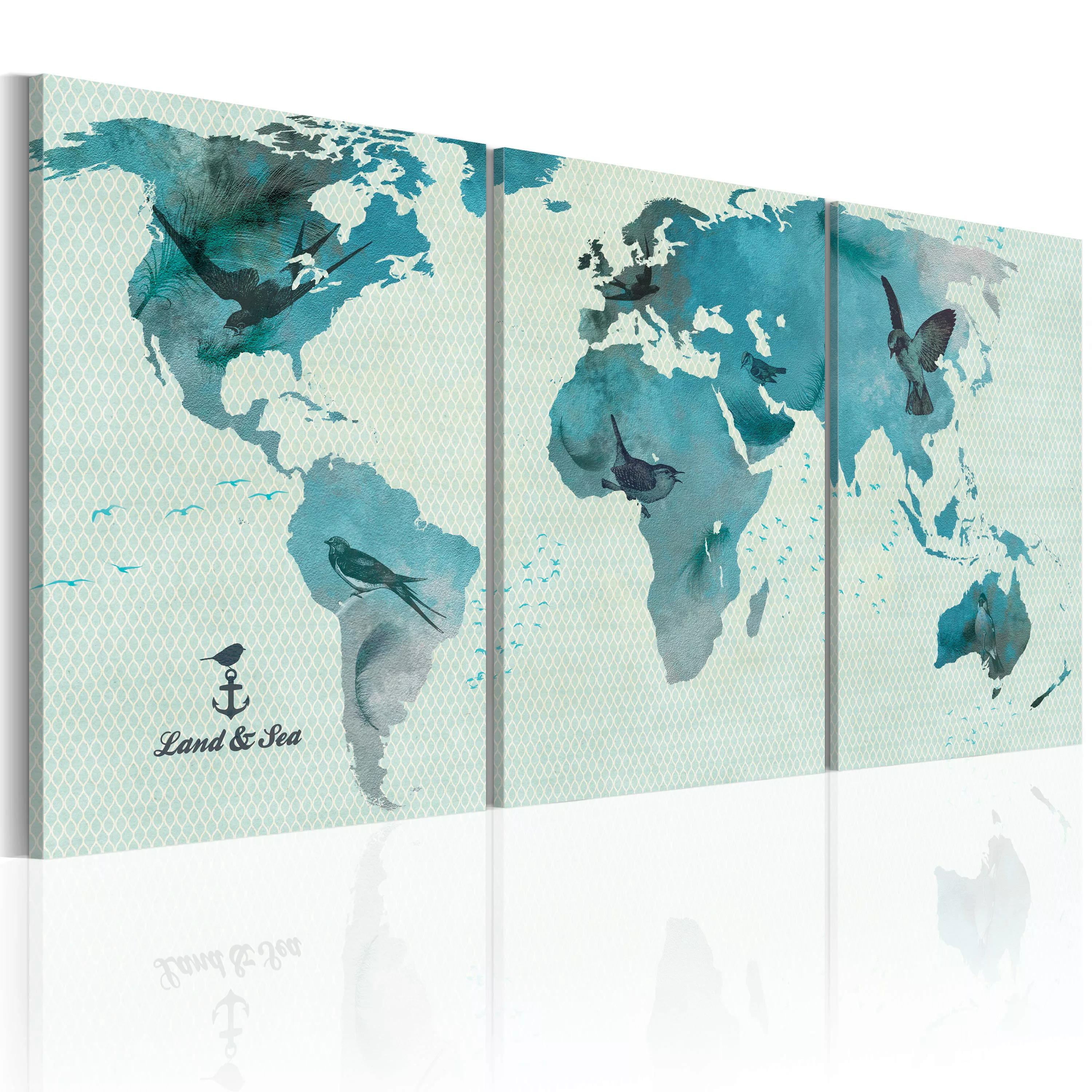 Wandbild - Ornithologische Weltkarte günstig online kaufen