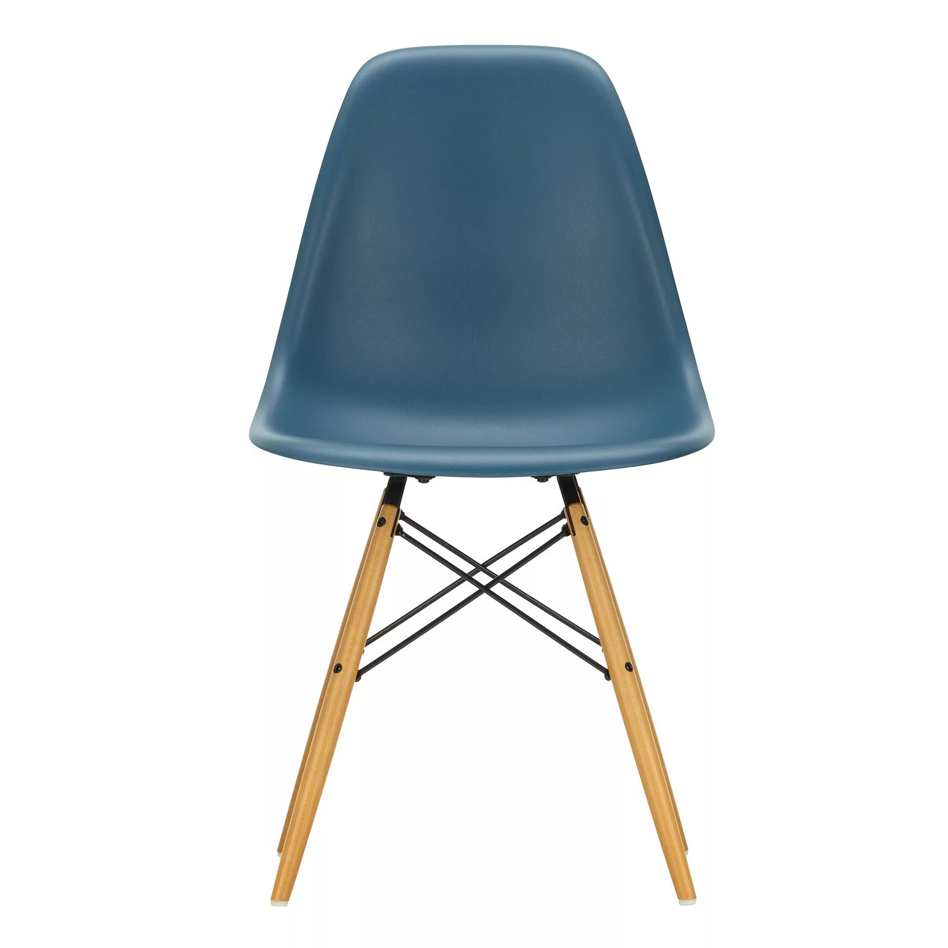 Vitra - Eames Plastic Side Chair DSW Ahorn gelblich - meerblau/Sitzschale P günstig online kaufen