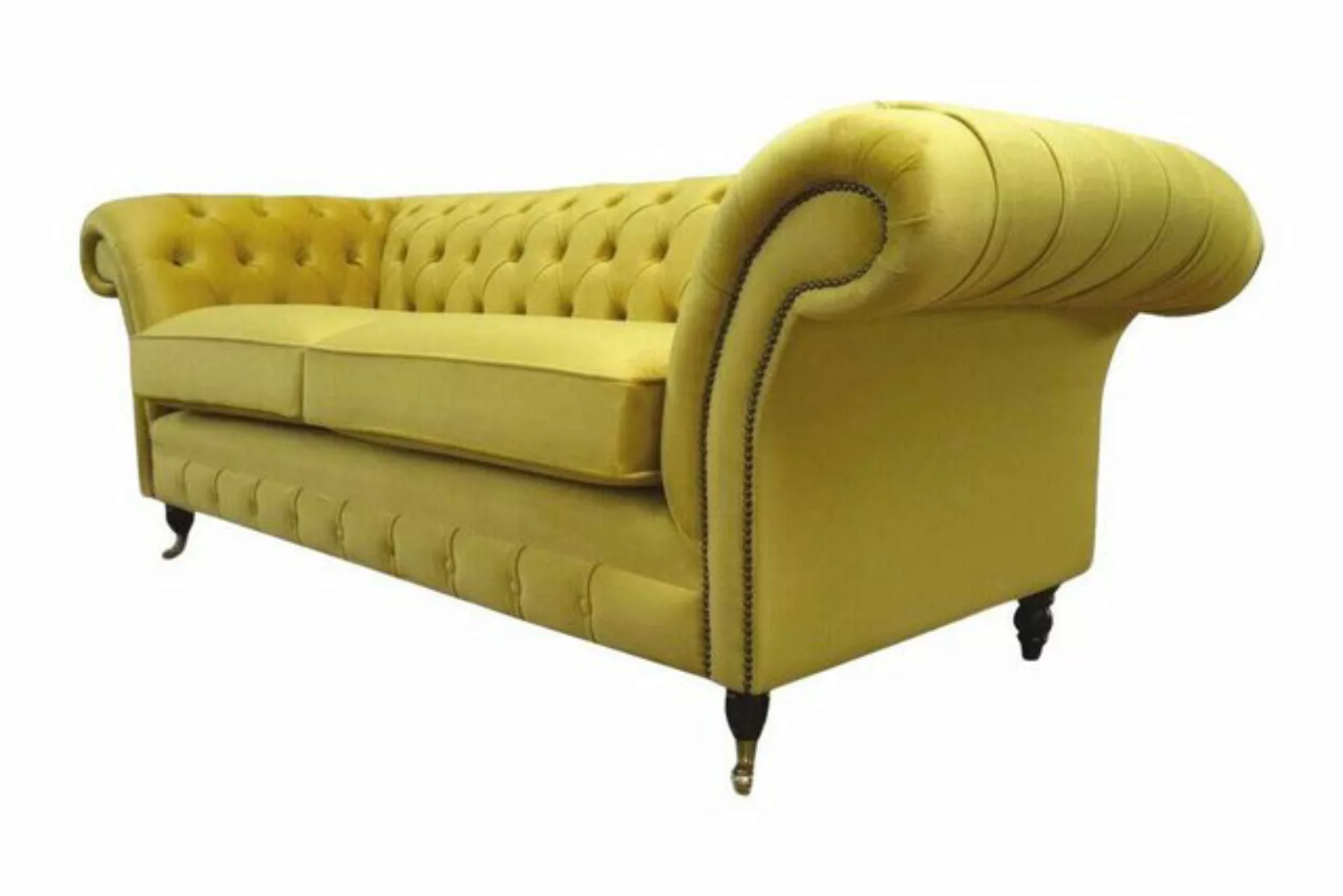 Xlmoebel Sofa Textil 3-Sitz Gelb Gewebe Stil Sofa Polster 230cm Couch, Herg günstig online kaufen