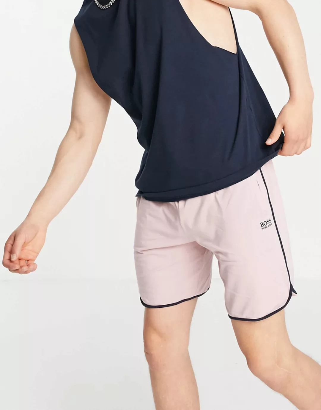 BOSS – Bodywear – Shorts in Hellrosa mit kleinem Logo günstig online kaufen