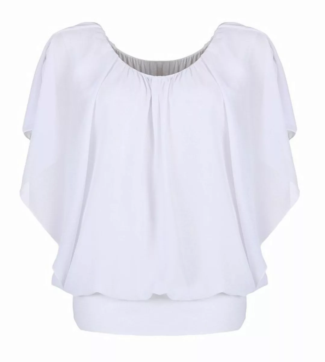 CLEO STYLE Chiffonbluse Damen Bluse 661 36-40 Weiß günstig online kaufen