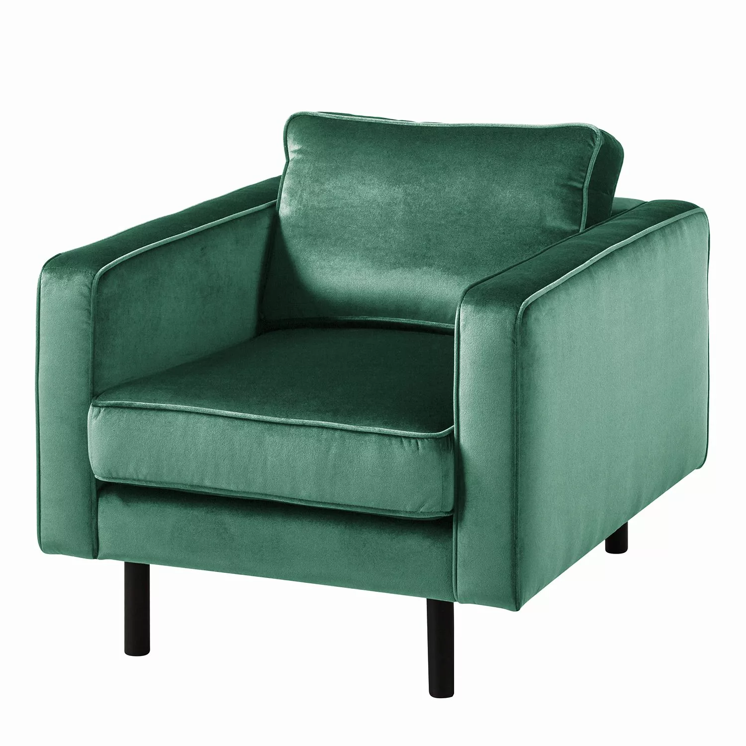home24 Eva Padberg Collection Sessel Edina Meeresgrün Samt 87x81x96 cm (BxH günstig online kaufen