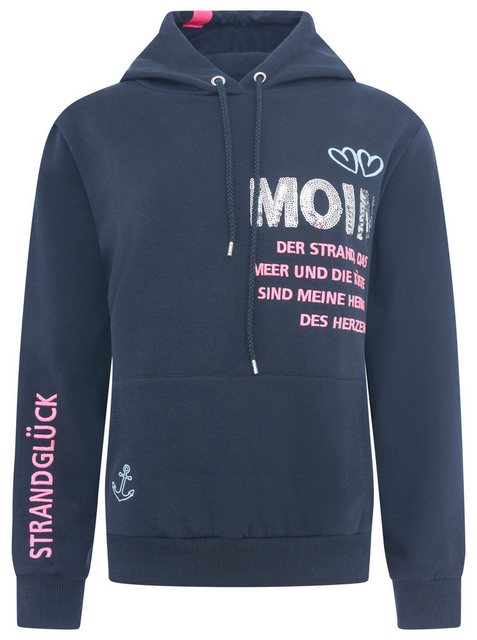 Zwillingsherz Hoodie Fronttaschen, innen mit Fleece, Kapuze, Stickerei günstig online kaufen