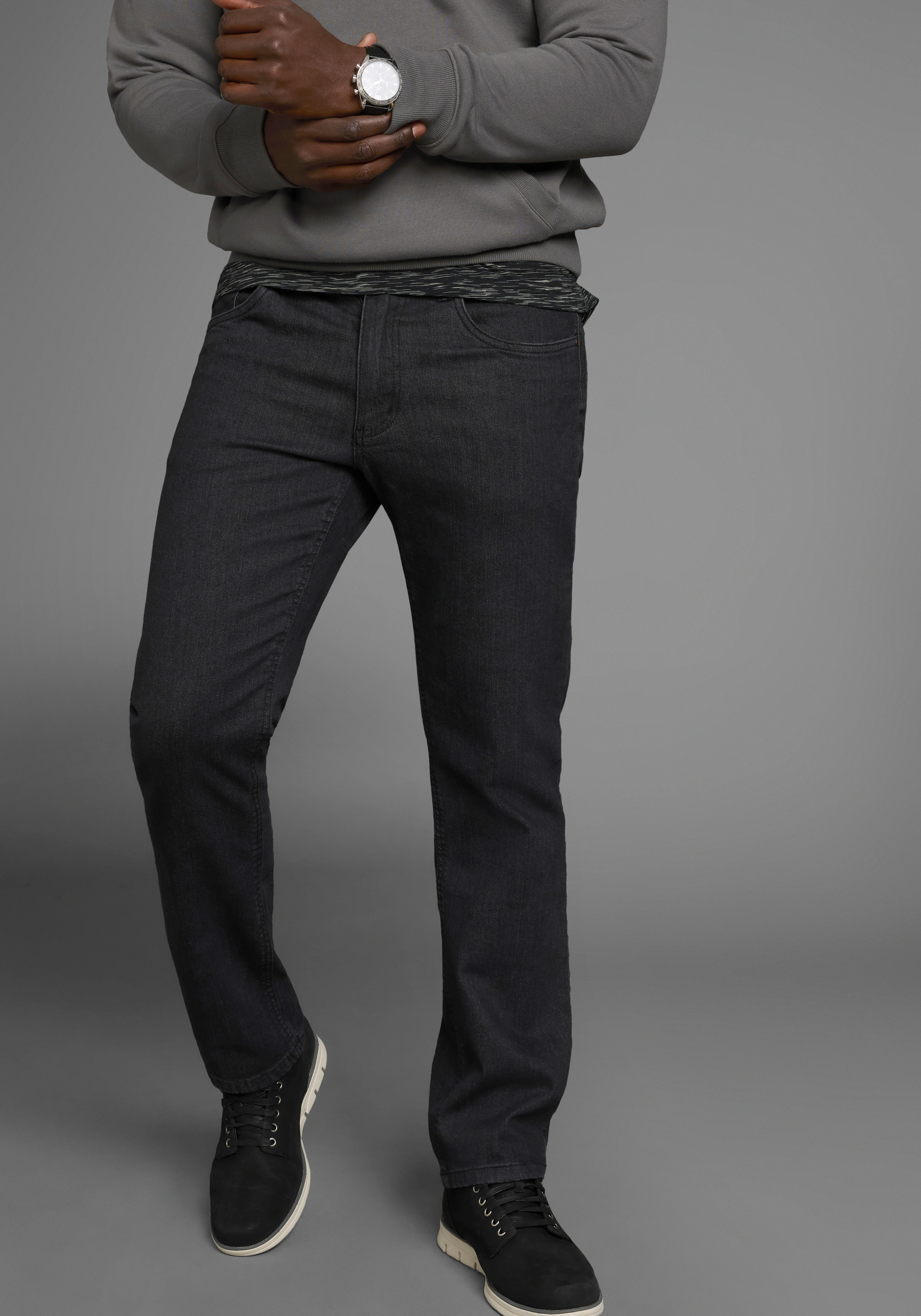 Arizona Stretch-Jeans, gerade Beinform, niedrige Leibhöhe, mit Gürtelschlau günstig online kaufen