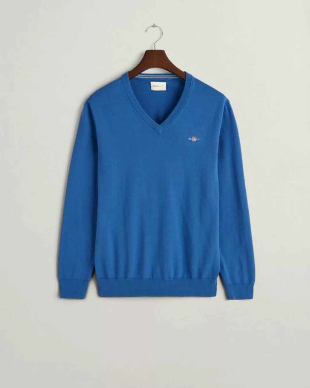 Gant Pullover V-Neck Kobaltblau - Größe L günstig online kaufen