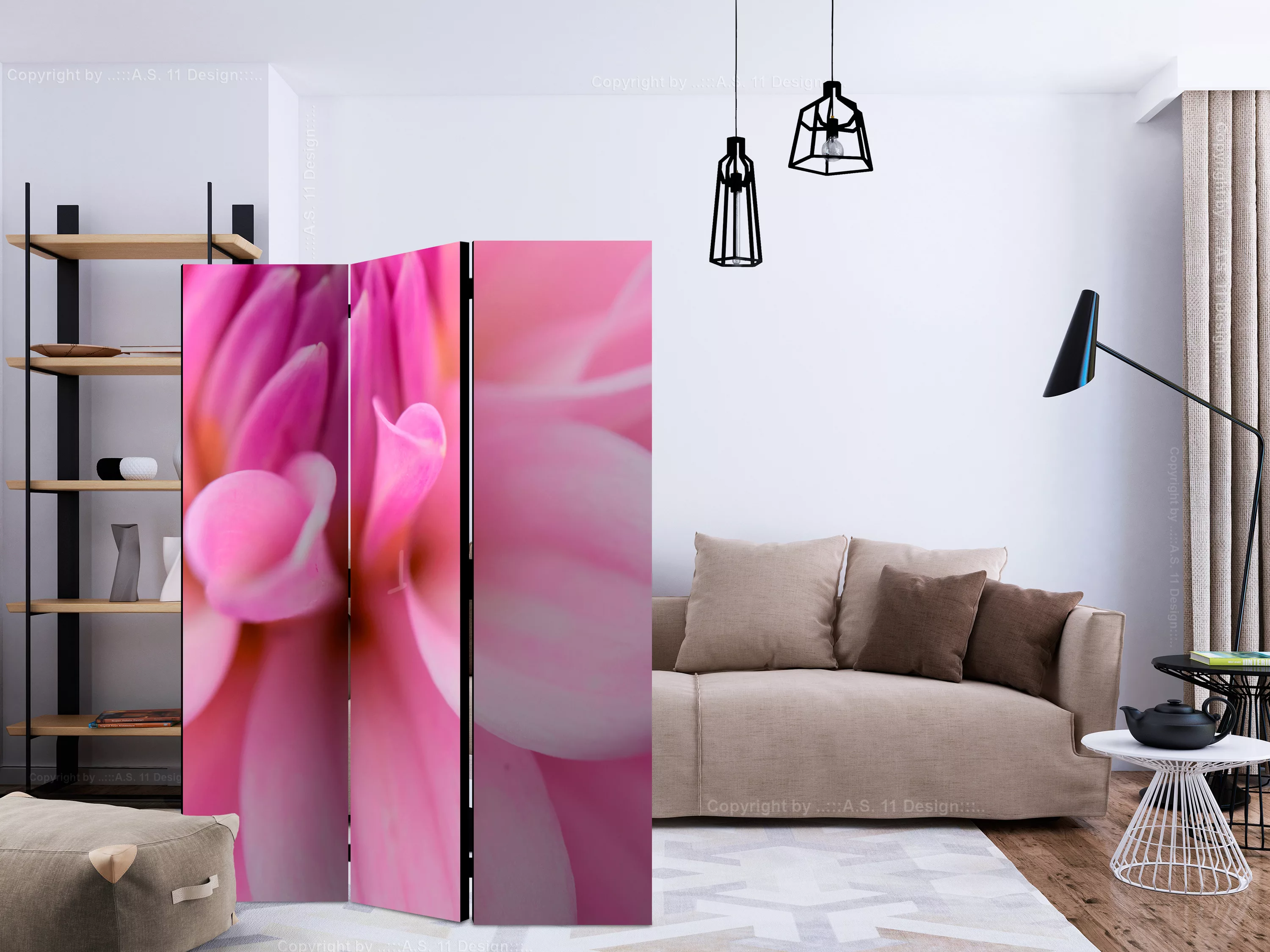 3-teiliges Paravent - Flower Petals - Dahlia [room Dividers] günstig online kaufen