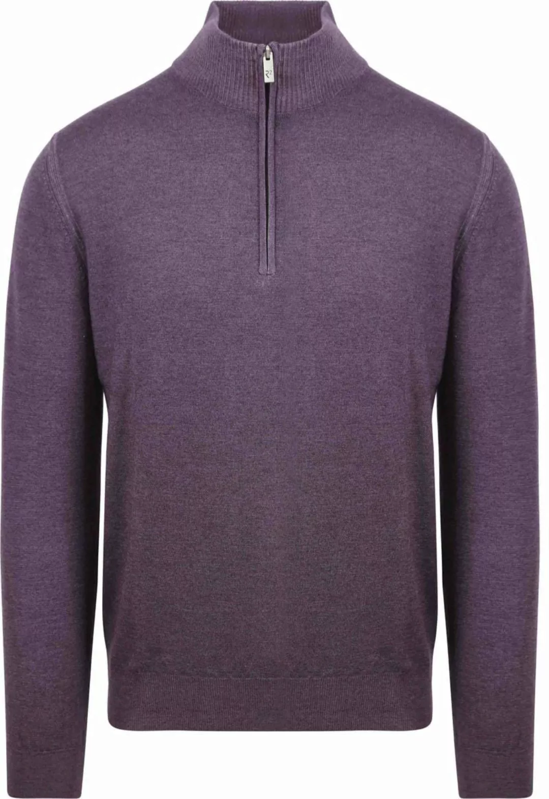 R2 Half Zip Pullover Merino Wolle Lila - Größe XL günstig online kaufen