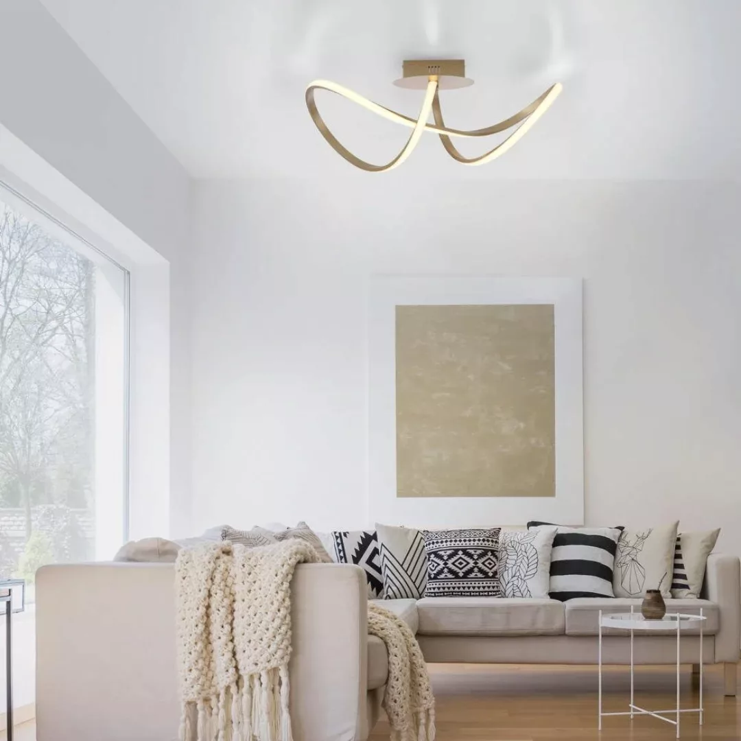 LED Deckenleuchte Maria in Gold 15,5W 2200lm günstig online kaufen