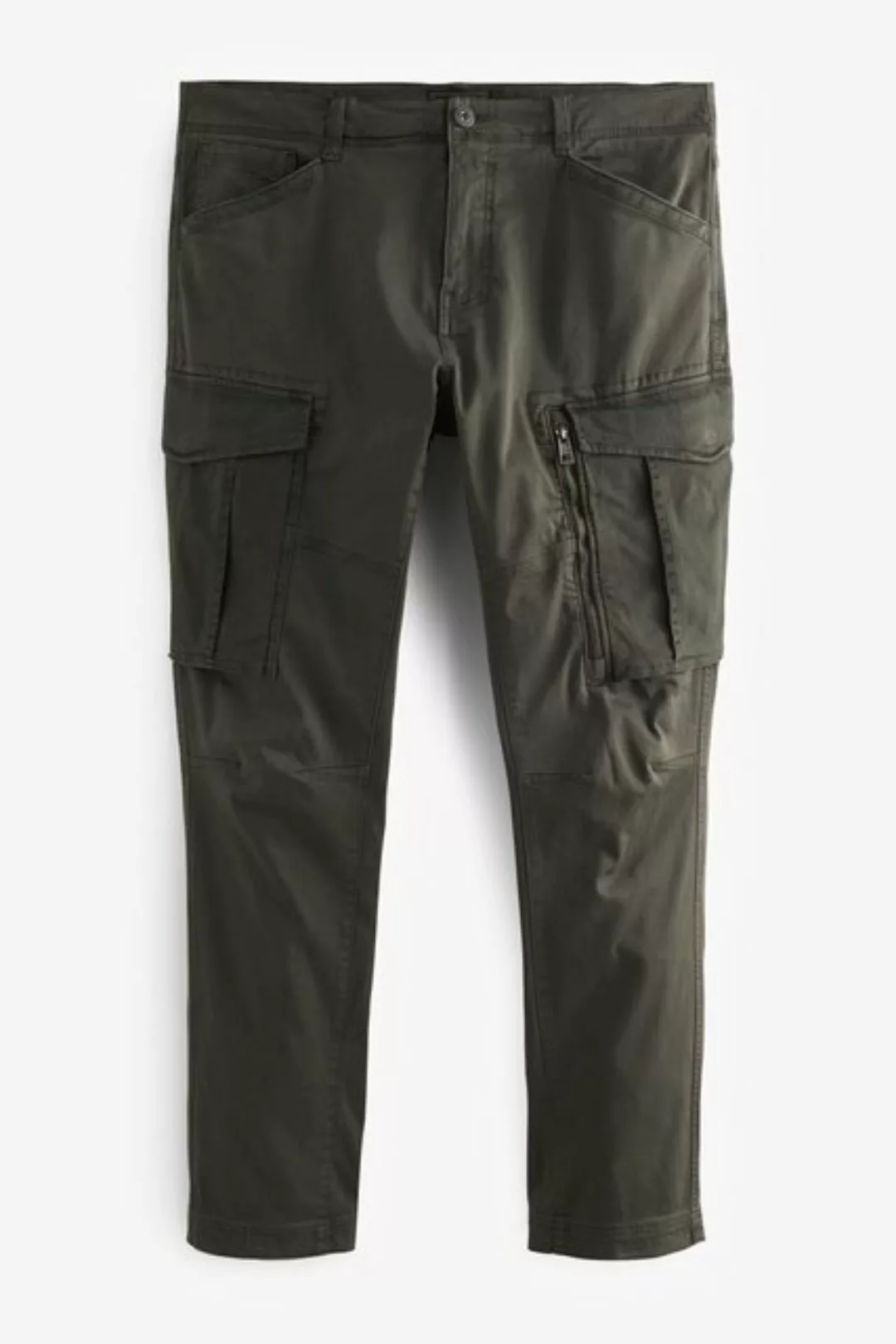 Next Cargohose Slim Fit Stretch-Cargohose mit Zierreißverschluss (1-tlg) günstig online kaufen