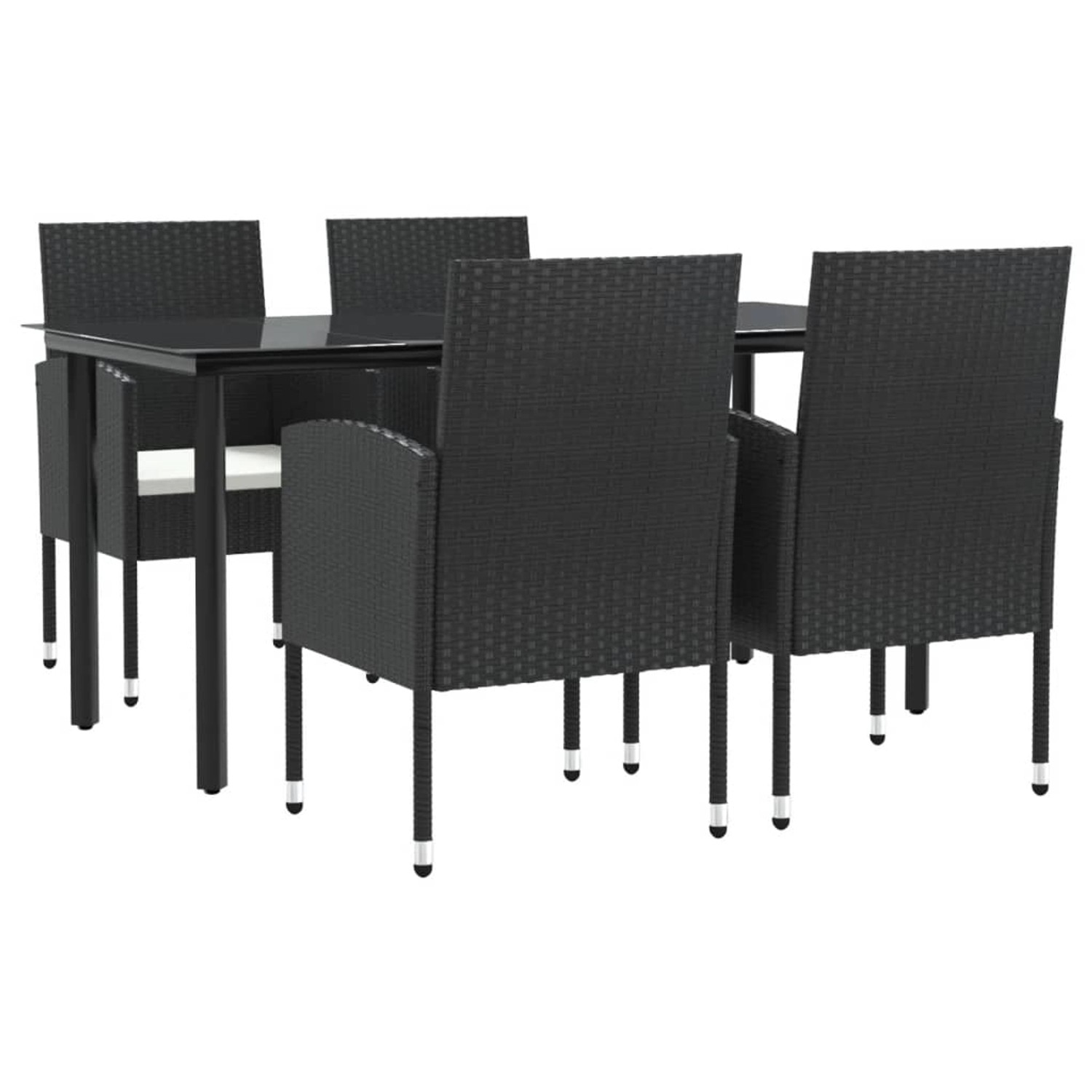 vidaXL 5-Tlg Garten-Essgruppe Schwarz Poly Rattan und Stahl 3203316 günstig online kaufen