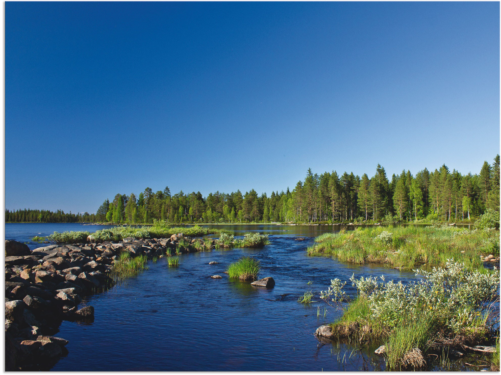 Artland Alu-Dibond-Druck "Am Fluss in Finnland", Gewässer, (1 St.), für Inn günstig online kaufen