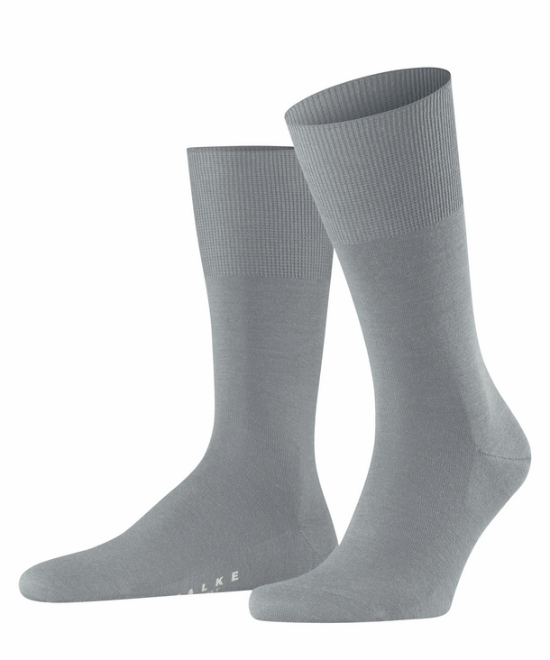 FALKE Airport Herren Socken, 41-42, Grau, Uni, Schurwolle, 14435-324004 günstig online kaufen