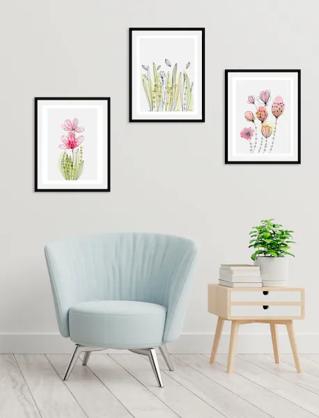 queence Bild »Set Flora Dream«, Blumen, (1 St.), gerahmt, Poster Set, Wandd günstig online kaufen