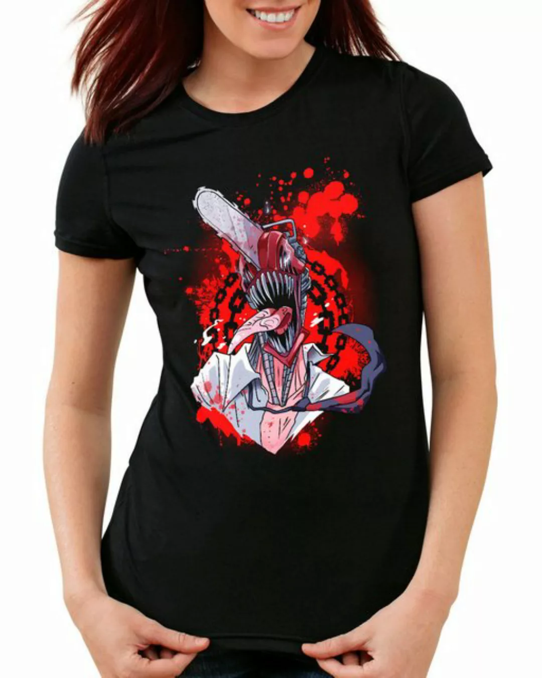 style3 T-Shirt Blood Heart denji anime manga cosplay chainsaw devil günstig online kaufen