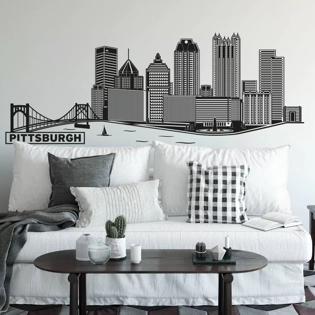 Wall-Art Wandtattoo "XXL Stadt Skyline Pittsburgh 120cm", (1 St.) günstig online kaufen