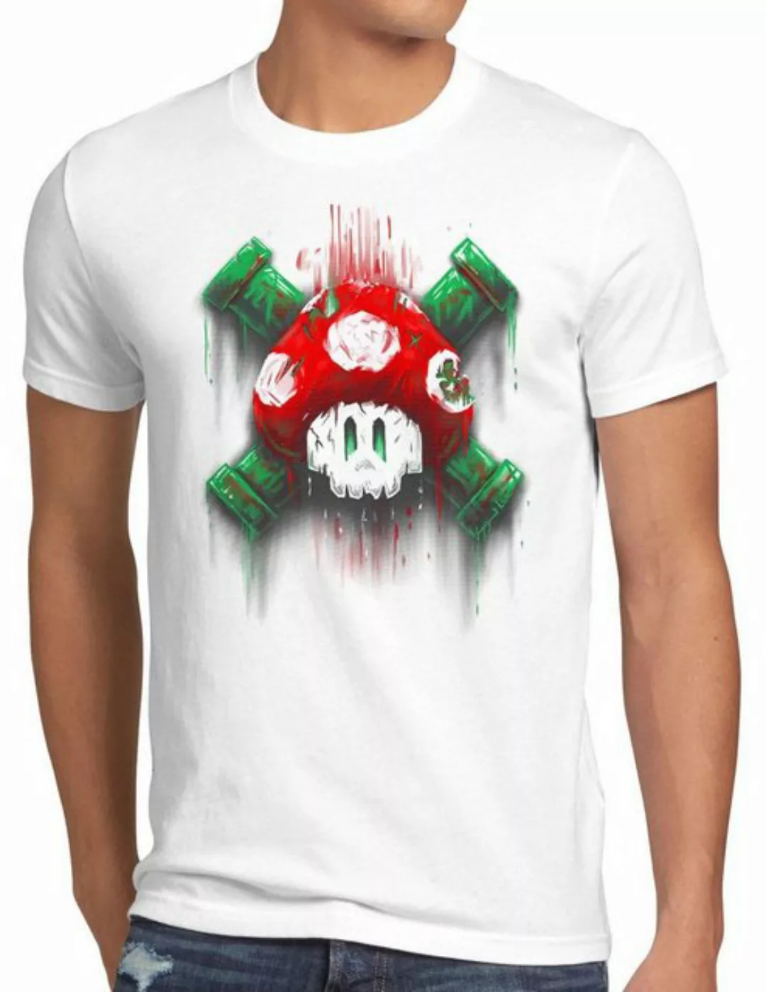 style3 T-Shirt Mario Totenkopf videospiel super world switch snes n64 ninte günstig online kaufen