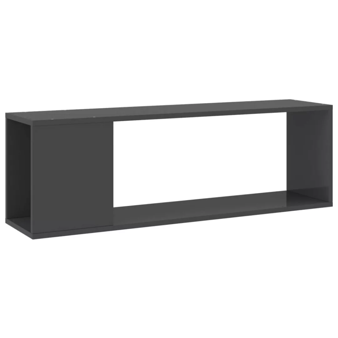 Tv-schrank Hochglanz-grau 100x24x32 Cm Spanplatte günstig online kaufen