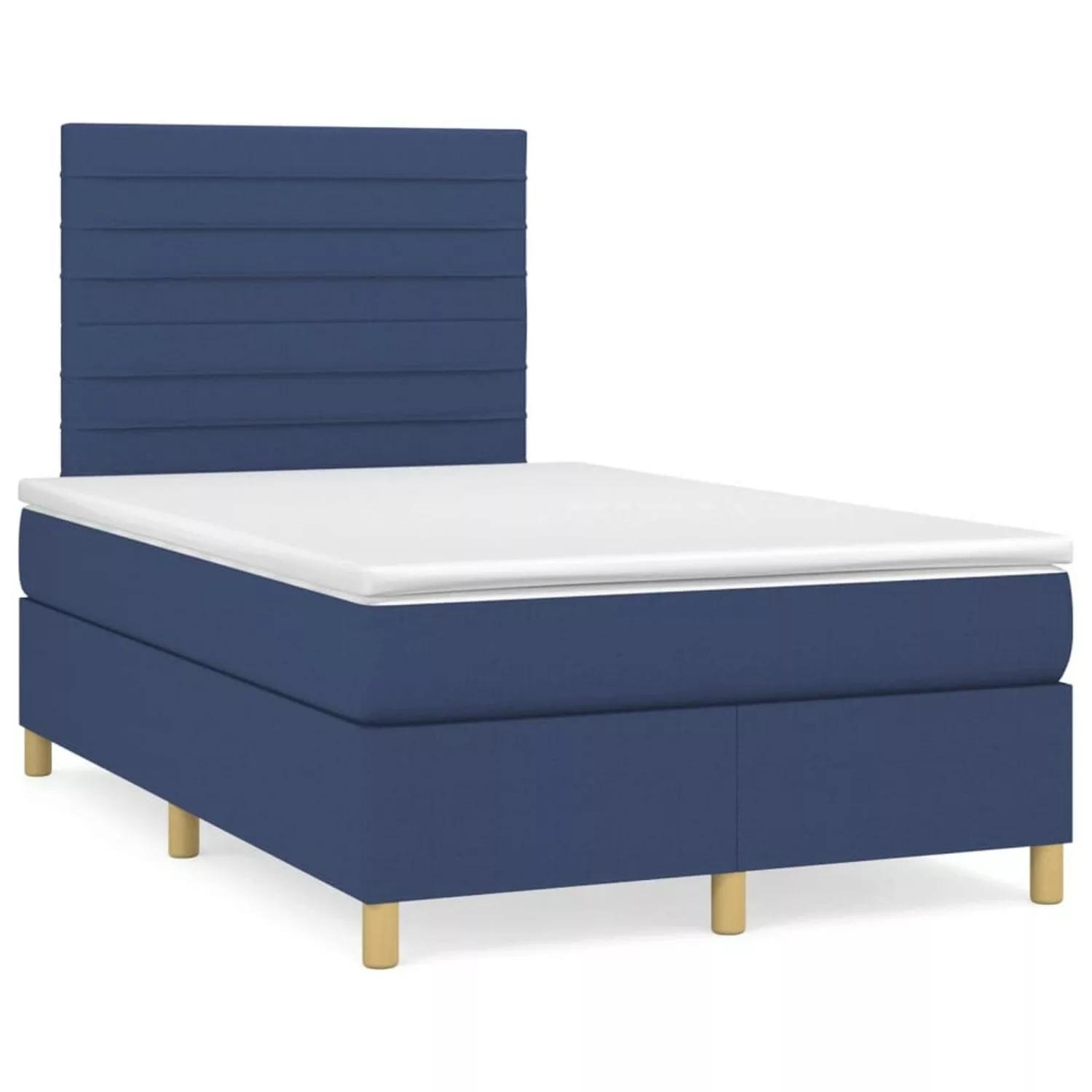 vidaXL Boxspringbett mit Matratze Blau 120x200 cm Stoff1383218 günstig online kaufen
