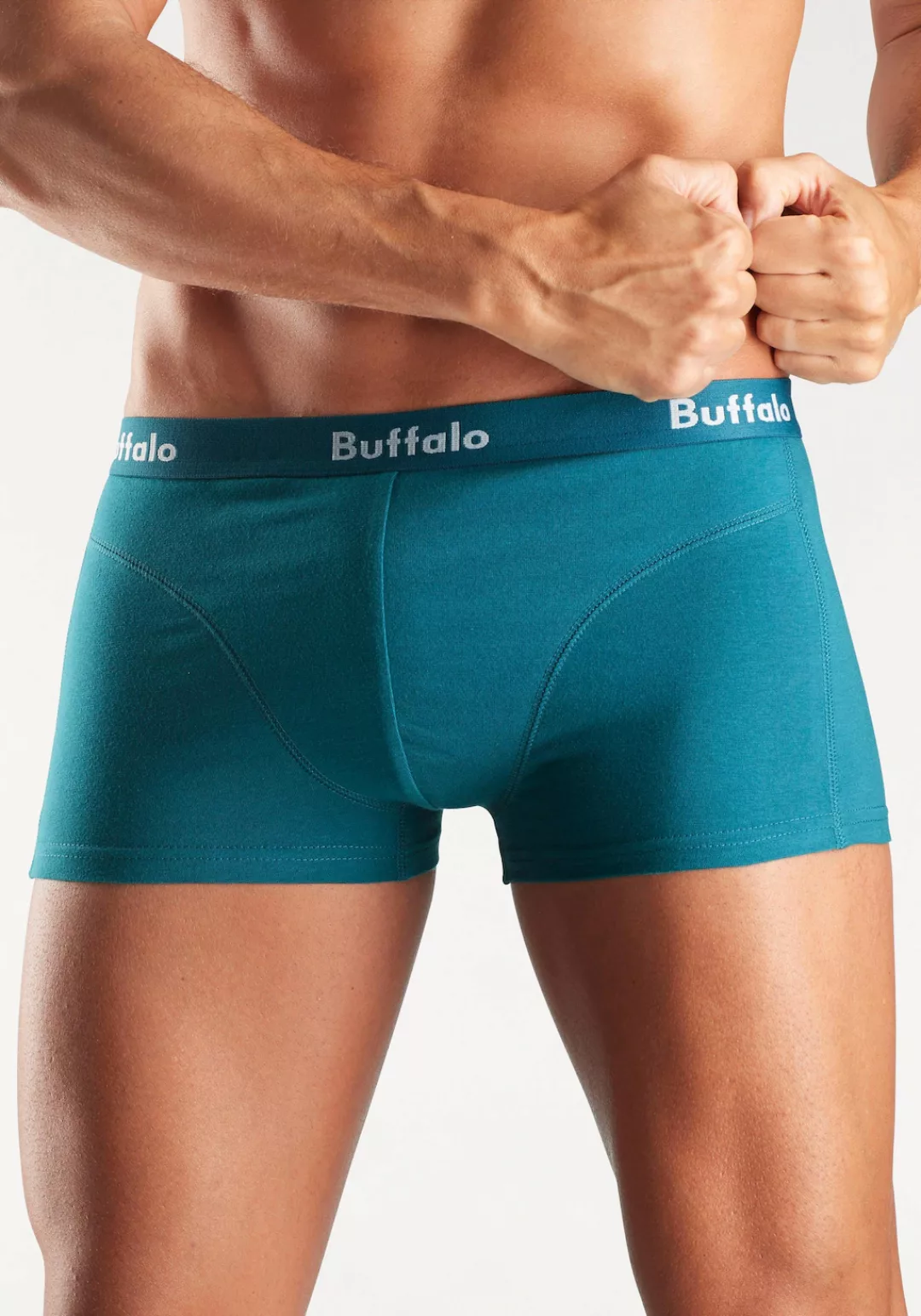 Buffalo Boxershorts, (Packung, 3 St.), in Hipster-Form mit Overlock-Nähten günstig online kaufen