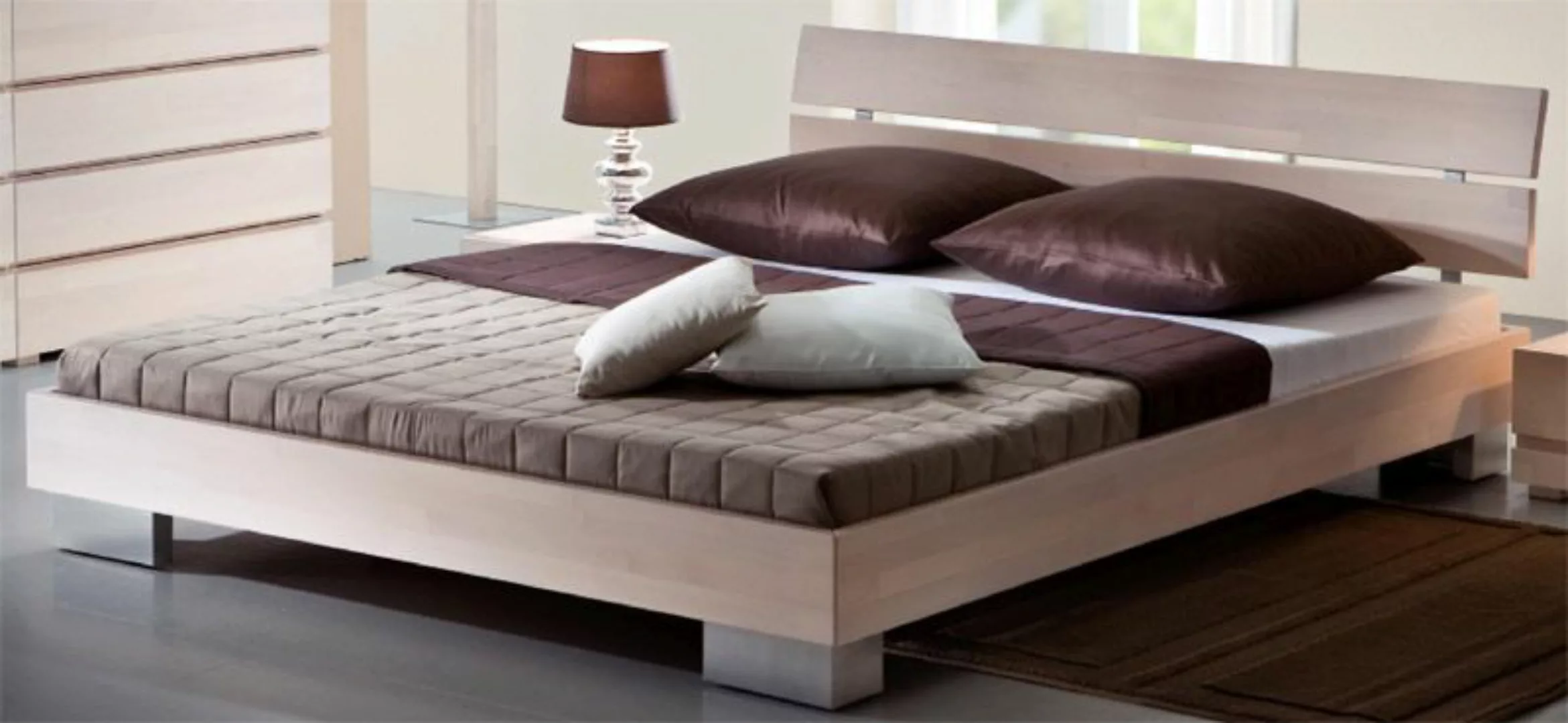 Doppelbett aus Buche Massivholz günstig online kaufen