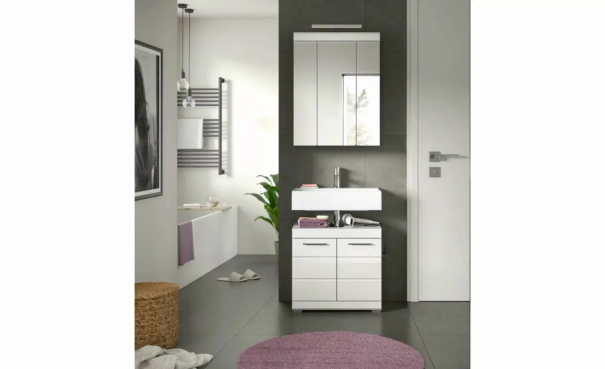 Badmöbel-Set SCHLOONSEE  2 teilig  inklusive LED Beleuchtung  bestehend aus günstig online kaufen