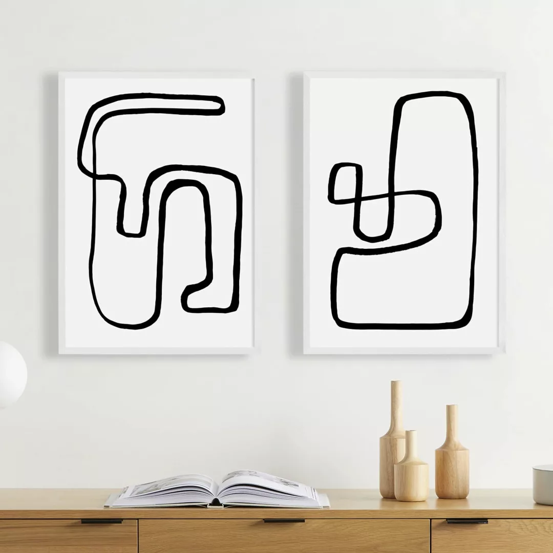 Rafael Farias 'Arla Abstract Knots' 2 x gerahmte Kunstdrucke (A2) - MADE.co günstig online kaufen
