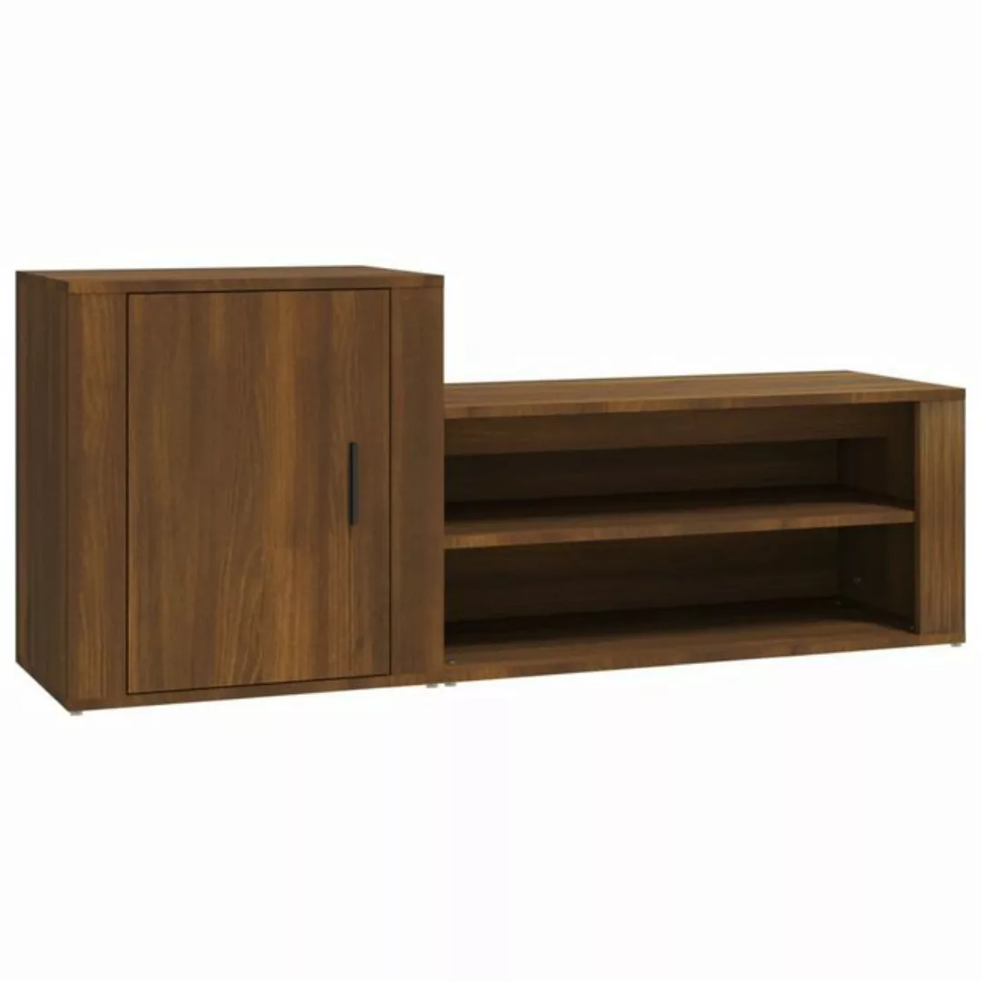 furnicato Schuhschrank Braun Eichen-Optik 130x35x54 cm Holzwerkstoff (1-St) günstig online kaufen