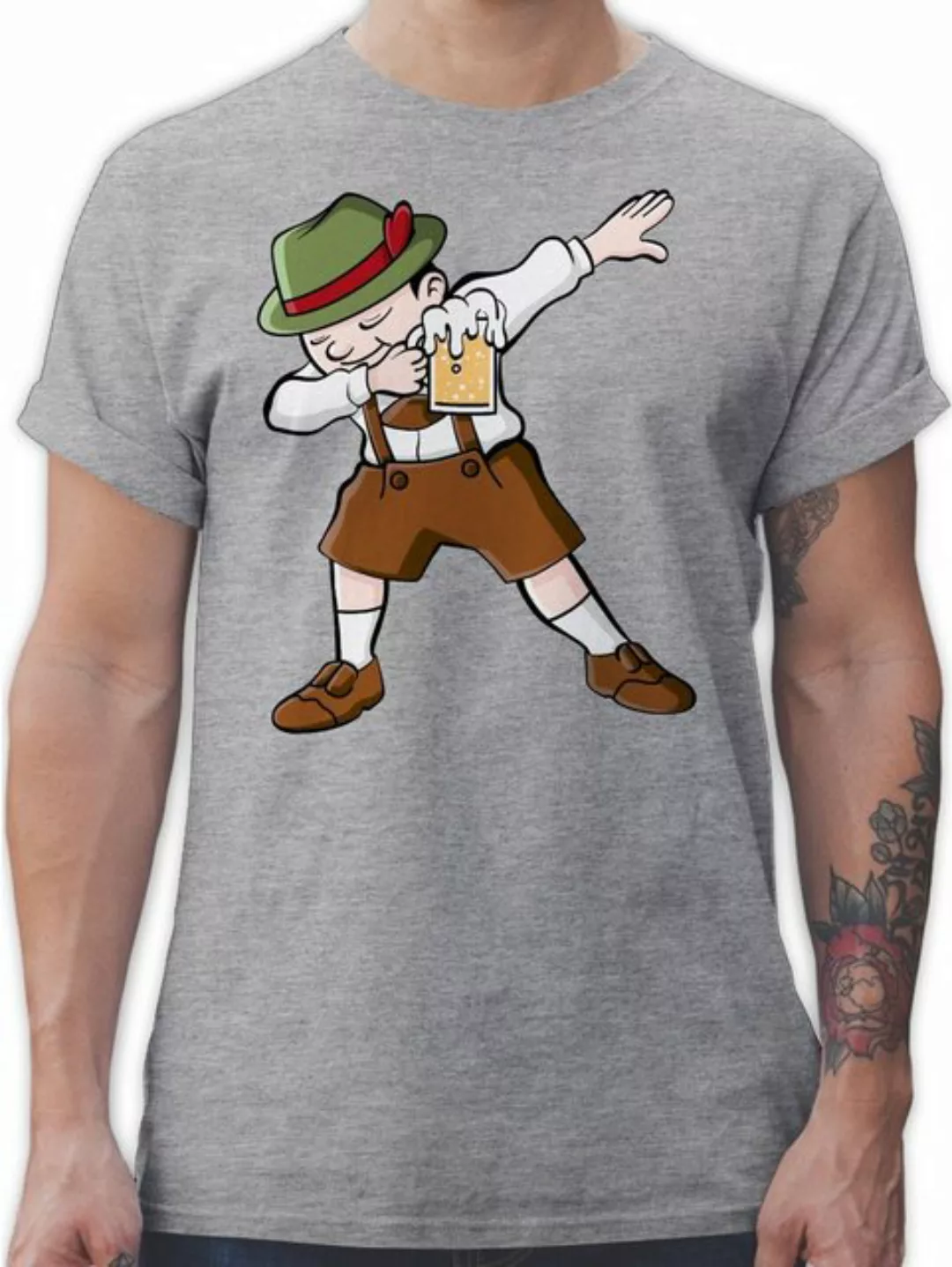 Shirtracer T-Shirt Dabbing Bayern Lederhosen Mode für Oktoberfest Herren günstig online kaufen